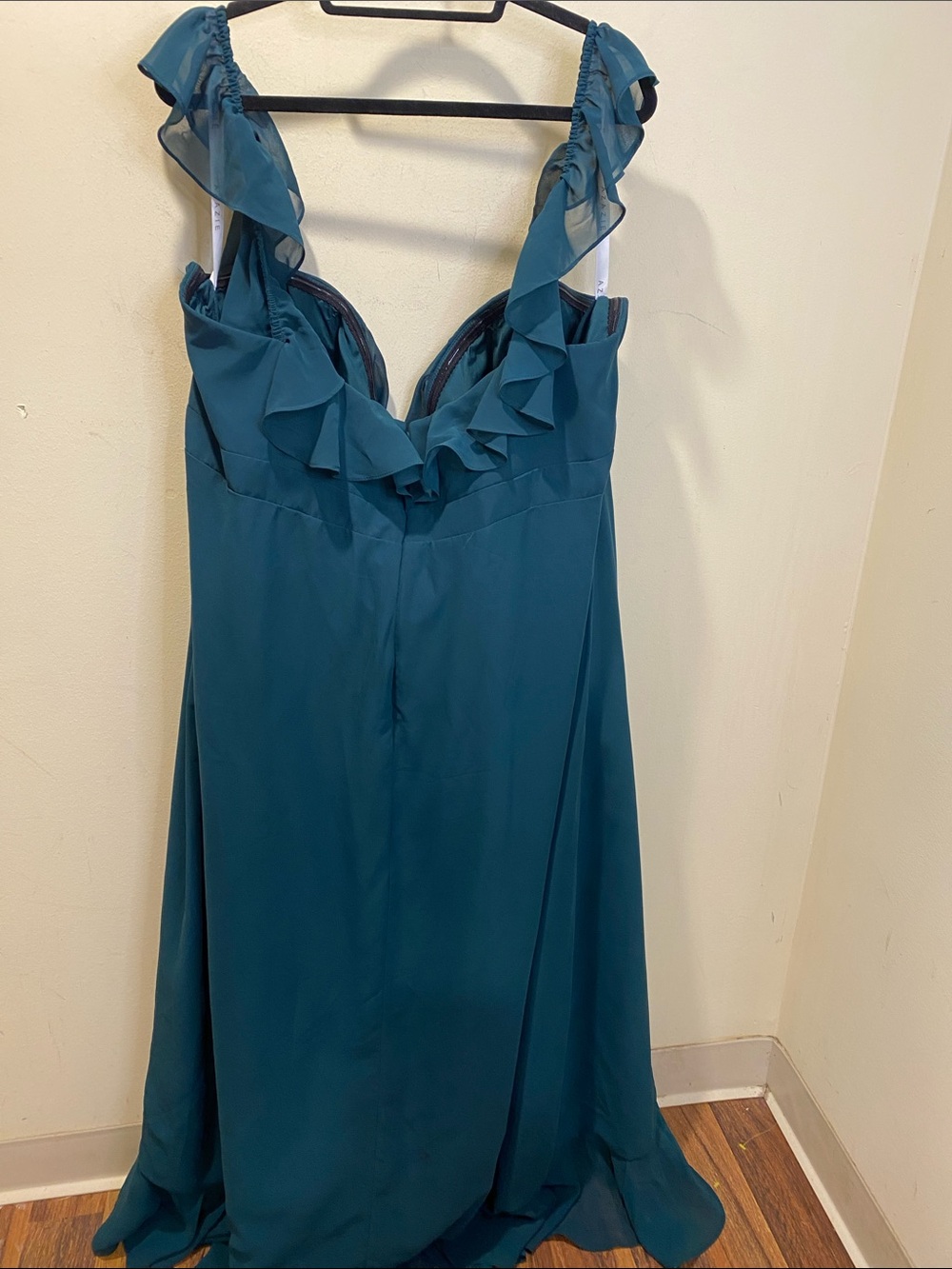 AZAZIE Teal Ruffle V-Neck Maxi Dress Gown Sx A26 - Picture 12 of 12